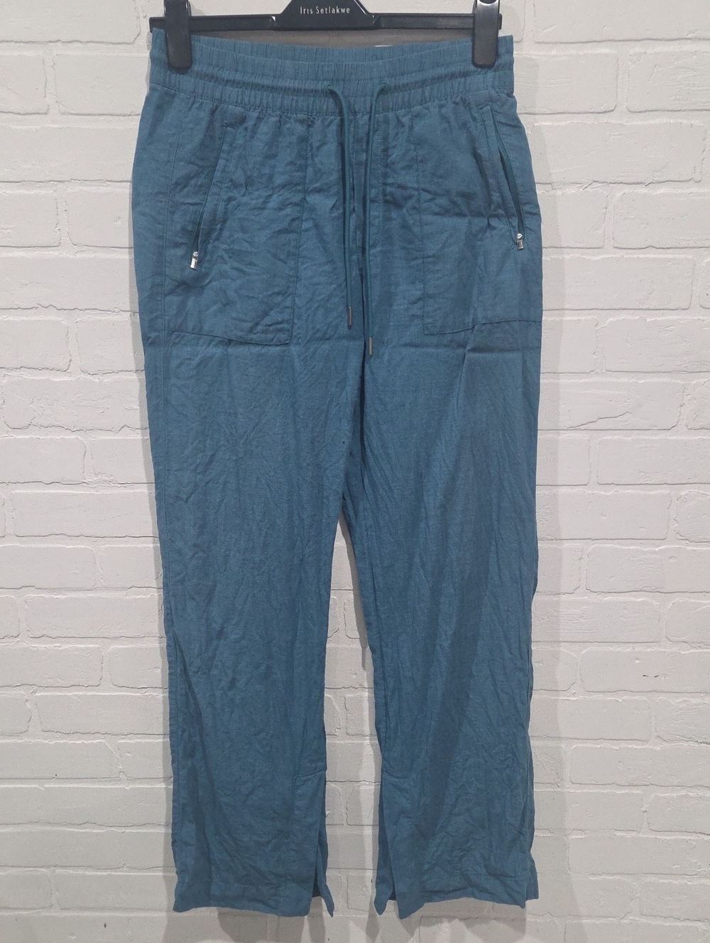 Athleta Blue Wide-Leg Drawstring Pants